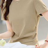 Casual Slim Fit Half Sleeve Regular Shoulder T-Shirt - liwisi