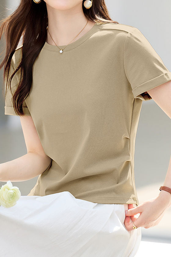 Casual Slim Fit Half Sleeve Regular Shoulder T-Shirt - liwisi