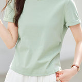Casual Slim Fit Half Sleeve Regular Shoulder T-Shirt - liwisi