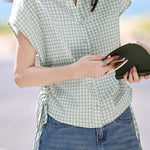 Casual Plaid Drawstring Shirt - liwisi