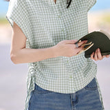 Casual Plaid Drawstring Shirt - liwisi