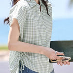 Casual Plaid Drawstring Shirt - liwisi