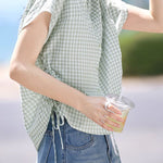 Casual Plaid Drawstring Shirt - liwisi