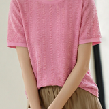 Casual Seersucker Short Sleeve T-Shirt