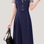 Casual Fake Two-Piece Color Block Spliced Dress - liwisi