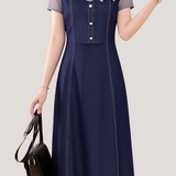Casual Fake Two-Piece Color Block Spliced Dress - liwisi