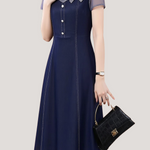 Casual Fake Two-Piece Color Block Spliced Dress - liwisi