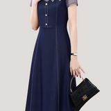 Casual Fake Two-Piece Color Block Spliced Dress - liwisi
