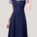 Casual Fake Two-Piece Color Block Spliced Dress - liwisi