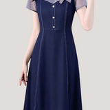 Casual Fake Two-Piece Color Block Spliced Dress - liwisi