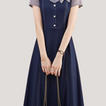 Casual Fake Two-Piece Color Block Spliced Dress - liwisi