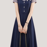 Casual Fake Two-Piece Color Block Spliced Dress - liwisi