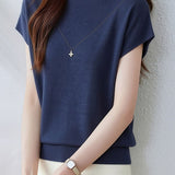Casual Gentle Style Knit T-Shirt - liwisi