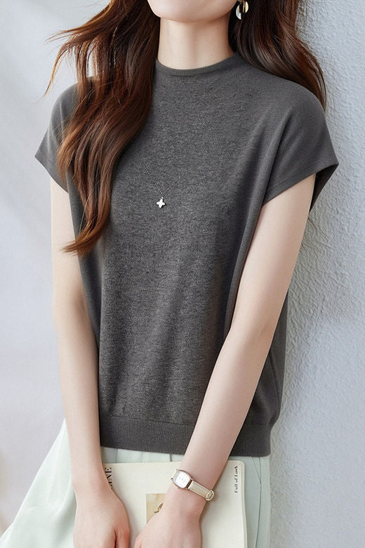 Casual Gentle Style Knit T-Shirt - liwisi