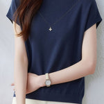 Casual Gentle Style Knit T-Shirt - liwisi