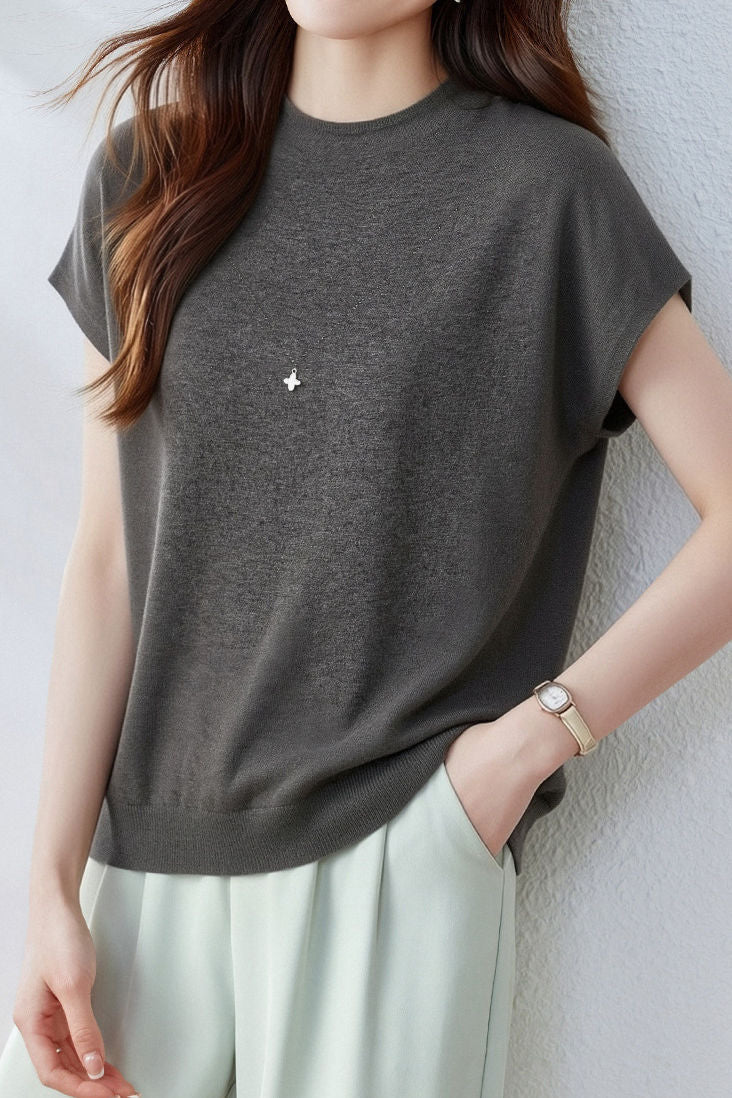 Casual Gentle Style Knit T-Shirt - liwisi