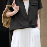 French Spliced Fake Two-Piece Shirt - liwisi