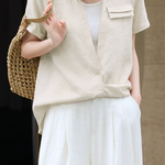 French Spliced Fake Two-Piece Shirt - liwisi