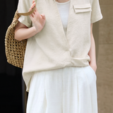 French Spliced Fake Two-Piece Shirt - liwisi