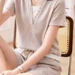 Casual Fake Two-Piece Color Block Spliced Set - liwisi