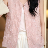 Elegant Jacquard Sleeveless Vest - liwisi