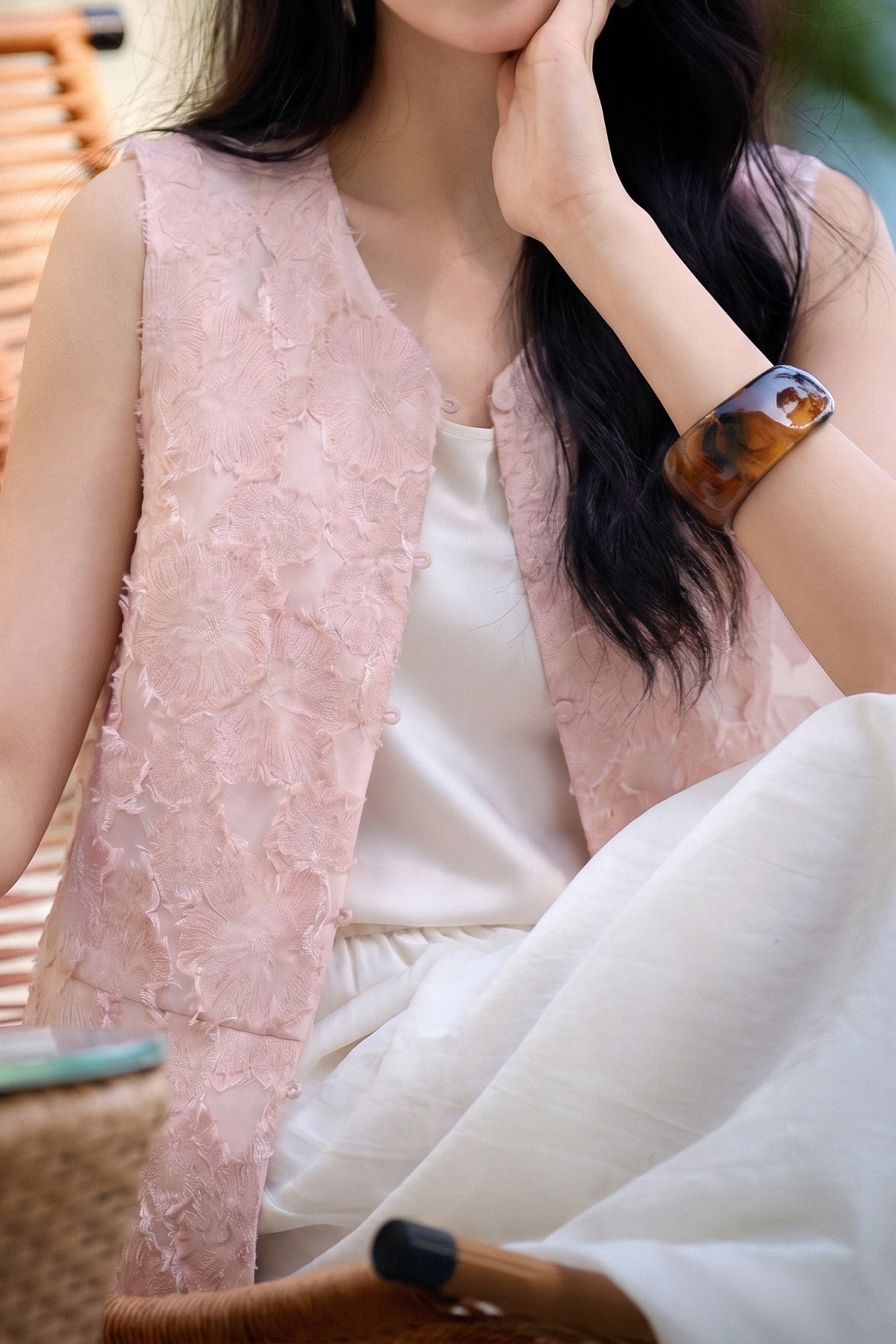 Elegant Jacquard Sleeveless Vest - liwisi