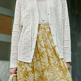 Casual Hollow Out V-Neck Knit Cardigan - liwisi