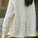 Casual Hollow Out V-Neck Knit Cardigan - liwisi