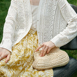 Casual Hollow Out V-Neck Knit Cardigan - liwisi