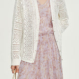 Casual Hollow Out V-Neck Knit Cardigan - liwisi