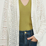 Casual Hollow Out V-Neck Knit Cardigan - liwisi