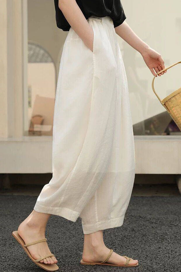 Casual Literary Cotton Linen Lantern Pants - liwisi
