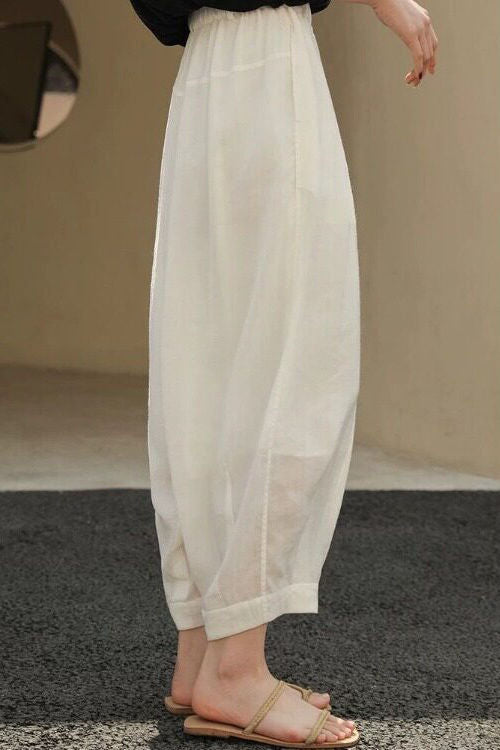 Casual Literary Cotton Linen Lantern Pants - liwisi