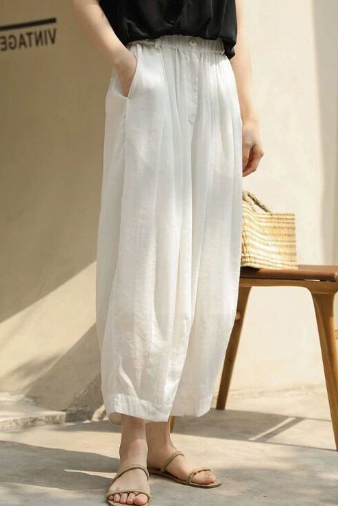 Casual Literary Cotton Linen Lantern Pants - liwisi