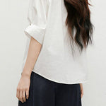 Elegant Satin Draped Metal Button Shirt - liwisi