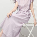 Gentle Linen Eight-Point Culottes Two-Piece Set - liwisi