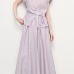 Gentle Linen Eight-Point Culottes Two-Piece Set - liwisi