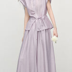 Gentle Linen Eight-Point Culottes Two-Piece Set - liwisi