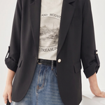 Chic Business Workwear Three Quarter Blazer - liwisi