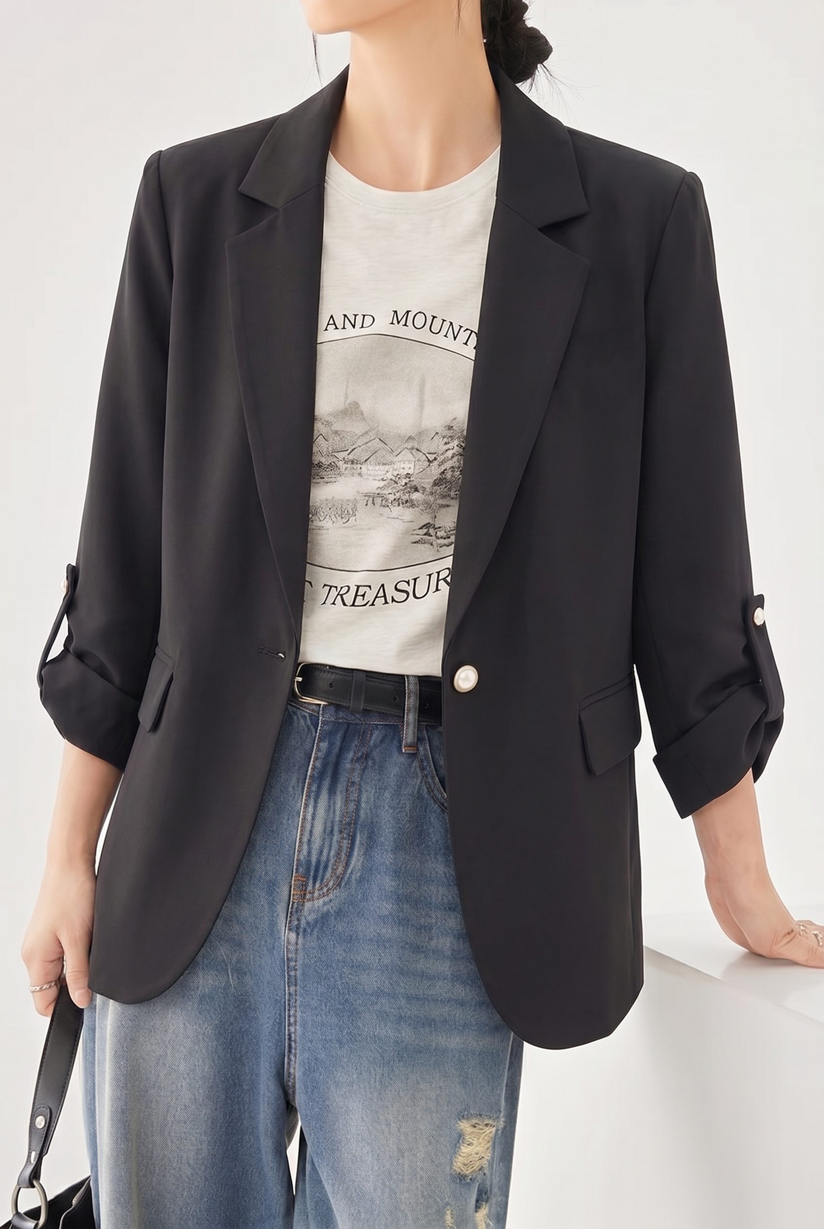 Chic Business Workwear Three Quarter Blazer - liwisi