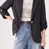 Chic Business Workwear Three Quarter Blazer - liwisi
