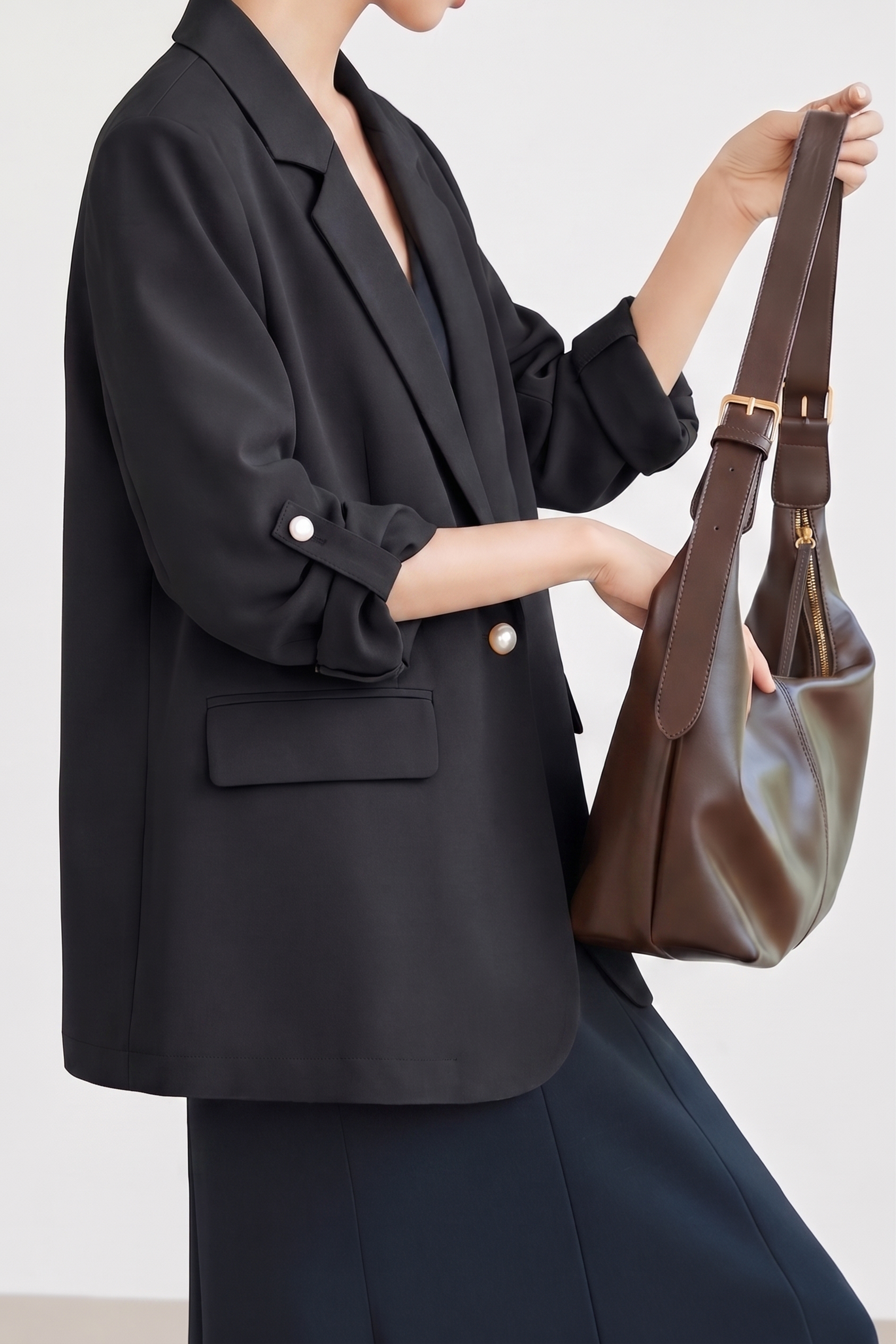 Chic Business Workwear Three Quarter Blazer - liwisi