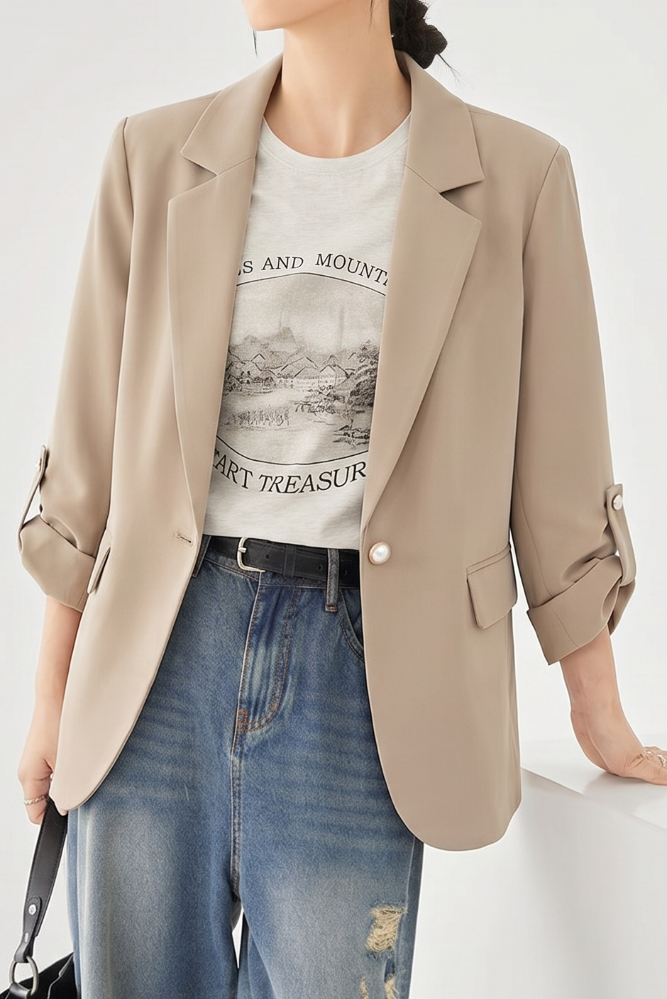 Chic Business Workwear Three Quarter Blazer - liwisi