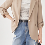 Chic Business Workwear Three Quarter Blazer - liwisi