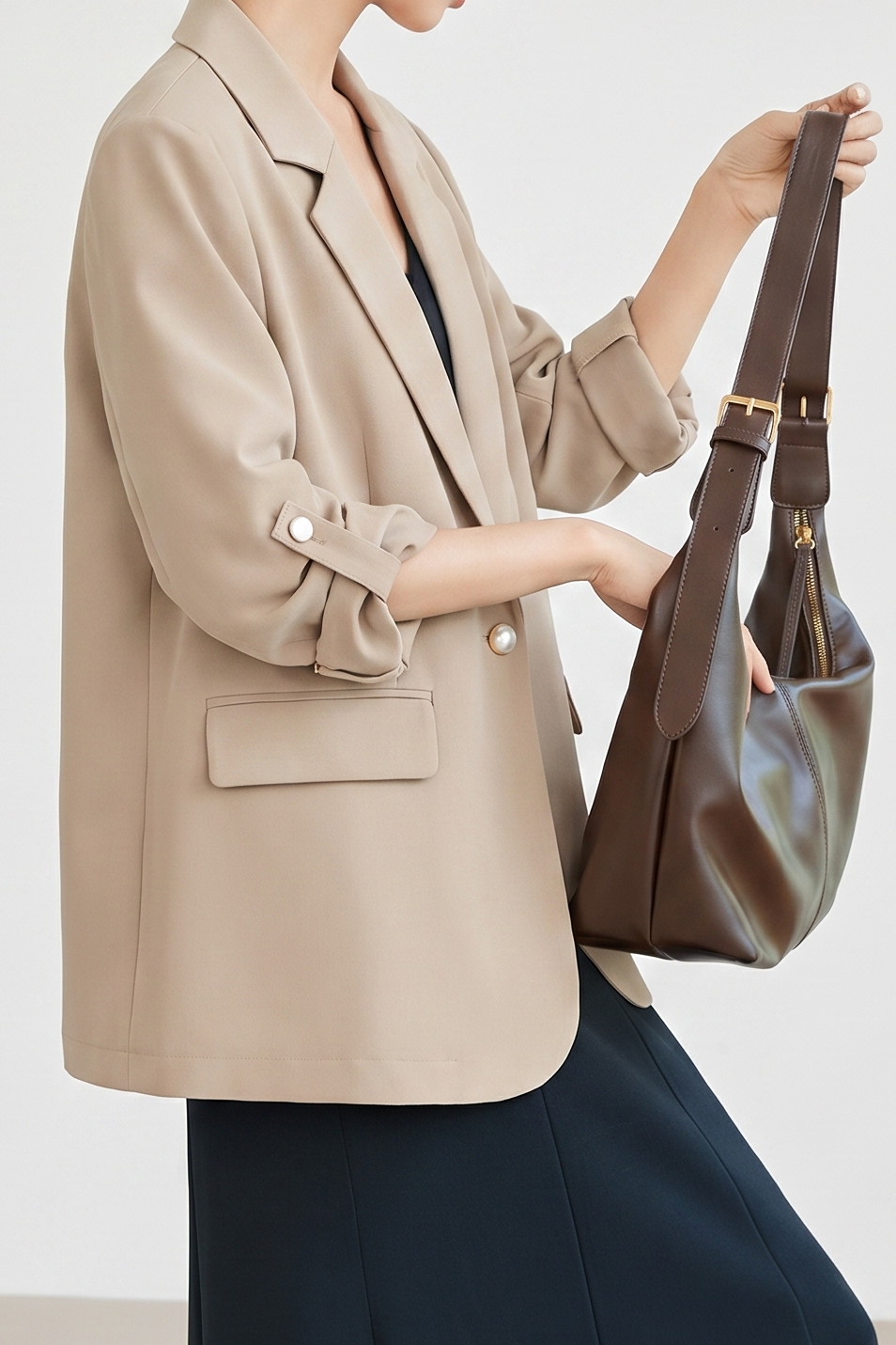 Chic Business Workwear Three Quarter Blazer - liwisi