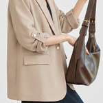 Chic Business Workwear Three Quarter Blazer - liwisi