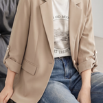 Chic Business Workwear Three Quarter Blazer - liwisi