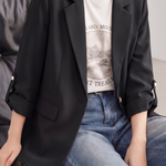 Chic Business Workwear Three Quarter Blazer - liwisi