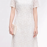 Chic Jacquard Shoulder Detail Dress - liwisi