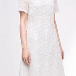Chic Jacquard Shoulder Detail Dress - liwisi